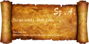 Szarvadi Adrián névjegykártya